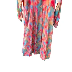 Boutique size L chiffon bright water colors fit n flare dress. thumbnail 5