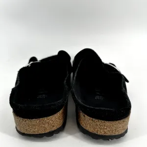 Birkenstock Buckley Clogs Moccasin Suede Cork Adjustable Buckle Black 5 thumbnail 6