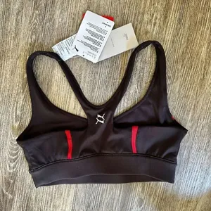 Puma Exhale black red stripe sports bra thumbnail 1