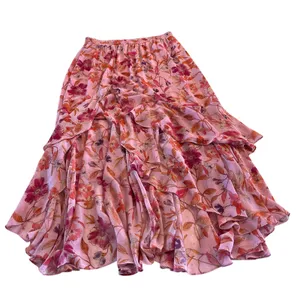 MISA Los Angeles Seva Maxi Skirt Floral Boho‎ Ruffles Size Large thumbnail 2