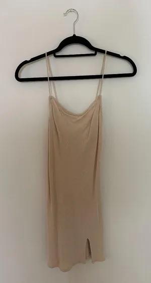 Petal & Pup Beige Strappy Mini Dress thumbnail 1
