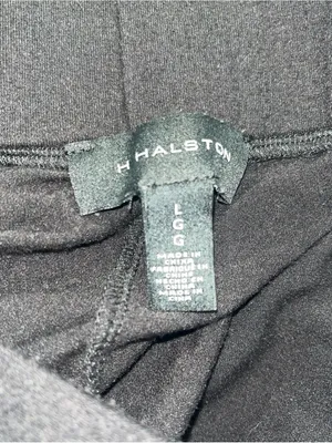 Halston Heritage Wide Leg Black Pants with Gold Button Detail. Size Large. thumbnail 4