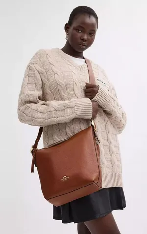 Coach Val Leather Crossbody Duffle Bag, Redwood Brown / Gold, C2818 thumbnail 1