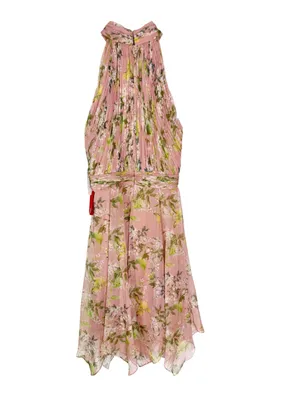 NWT Mac Duggal Ieena 70208 High Neck Floral Print Dress Pink Multi Size 0 thumbnail 5