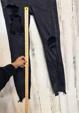 black next level stretch ripped skinny jeans thumbnail 12