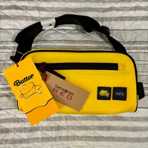BTS Butter Samsonite Red 2nd Collaboration Pouch Bag Yellow thumbnail 1