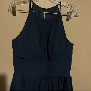 Azazie Siobhan Navy Blue Chiffon Occassion Dress‎ thumbnail 3