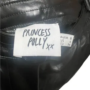 Princess Polly Love Club Black Faux Vegan Leather Straight Pants‎ Size 4 thumbnail 12