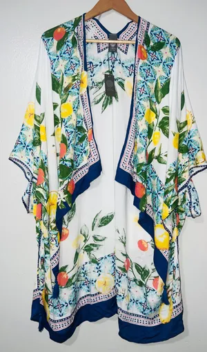 Vince Camuto Blue Multicolored Swim Cover Up - One Size thumbnail 1