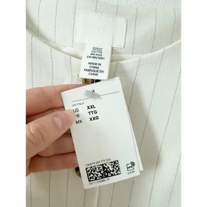 NWT H&M White Pinstriped Button Front Vest Top US XXL thumbnail 5