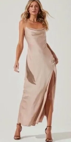 Astr‎ The Label Palisades Cowl Neck Maxi Dress size large thumbnail 1