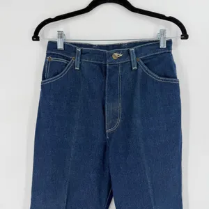 Vintage Wrangler Jeans Size 10 Dark‎ Wash Straight Leg Westernwear 34" Tall thumbnail 6