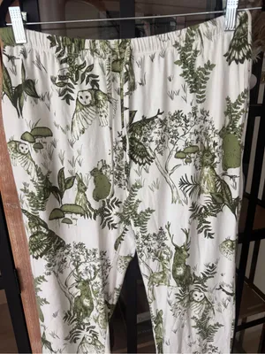 The Cat’s Pajamas Woodside Pima Knit Capri pants modal deer toile owl forest thumbnail 10