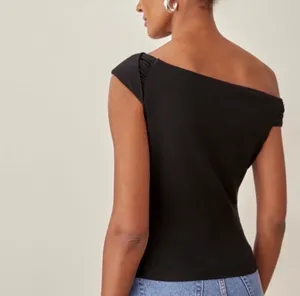 Reformation Cello knit one shoulder top M black classic minimalist timeless date night thumbnail 3