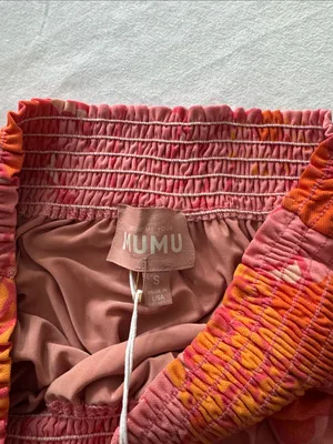 Show Me Your MuMu Pink & Orange Floral Tiered Skirt thumbnail 5