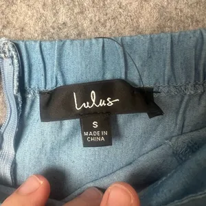 Lulus‎ Small Lovely Sunshine Medium Wash Strapless Straight Leg Jumpsuit Nwt thumbnail 3