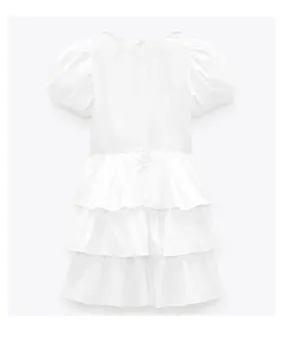 ZARA White Tiered Mini Dress thumbnail 11