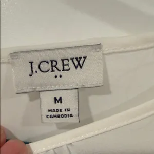 J. Crew White‎ Pleated Long-Sleeve Blouse medium thumbnail 6