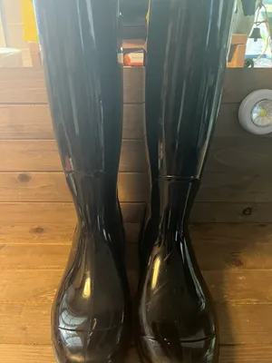 UGG Women's black rain boots size 7 manufactured in the USA thumbnail 7