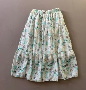 Floral Tiered Midi Skirt Multiple Size XS thumbnail 1