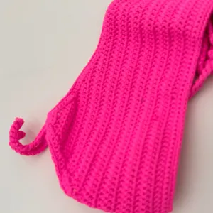 SKIMS Taffy PINK Women's Crochet Swim Scoop Bikini Top NWT Size XXS thumbnail 2