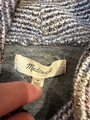 Madewell Textured Turtleneck Sweater in Heathered Neutrals Size Medium - C68-023 thumbnail 3