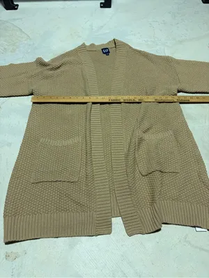 GAP NWT Open-Front Chunky Knit Cardigan taupe XL MSRP$80 thumbnail 4