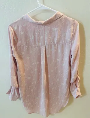 Candies Pink floral blouse button up thumbnail 3