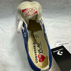 Converse Blue and White Sneakers with Heart Design thumbnail 5