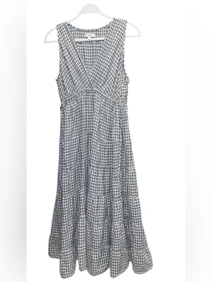 Max Studio London maxi dress features a black and white gingham check print L thumbnail 2