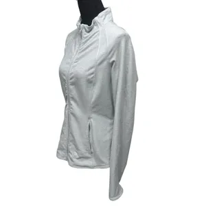 Yogalicious Lux Jacket Women's Size XL Lightweight Full‎ Zip Light Grey Workout thumbnail 4