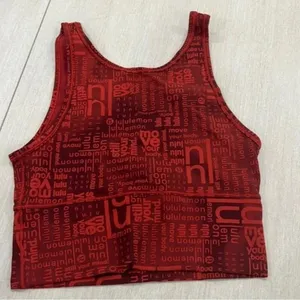 lululemon athletica Red Fitted Crop Tank Top thumbnail 1