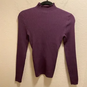 Aritzia Babaton Sculpt Knit Tie-Back Sweater In Dewberry Purple Size XS NEW thumbnail 1