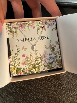 Amelia Rose C initial silver necklace thumbnail 2