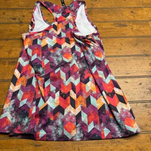 Lukka Lux Womens Geometric Chevron Racerback Activewear Tank Top Purple Orange L thumbnail 4