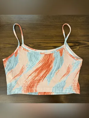 SHEIN Marble Print Crop tank Top & Biker Shorts Set. XS thumbnail 4