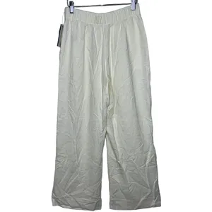 NEW Abercrombie & Fitch Off White Linen Wide Leg Trousers Dress Pants Size Small thumbnail 2