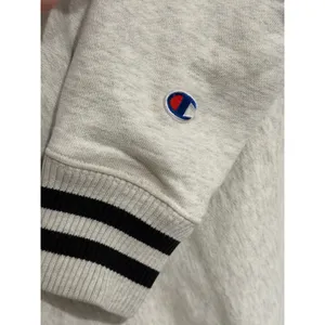 Champion Reverse Weave Sweatshirt Oatmeal Heather Striped Trim Women's Small‎ thumbnail 5