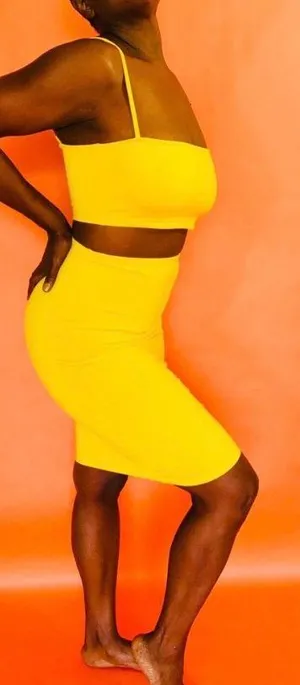 Crop Top And Skirt Set Yellow Size M thumbnail 5