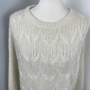 Soft Surroundings Ivory Soft Fuzzy Narcissa Crew Neck Sweater XL thumbnail 7