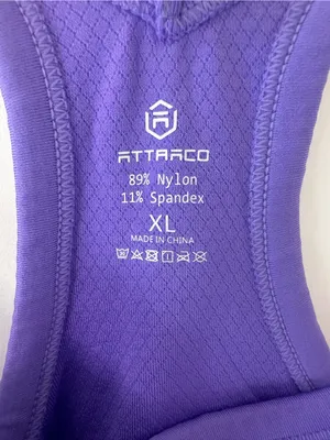 Attraco Women’s Purple Ribbed Racerback Scoop Neck Stretch Tank Top XL thumbnail 4