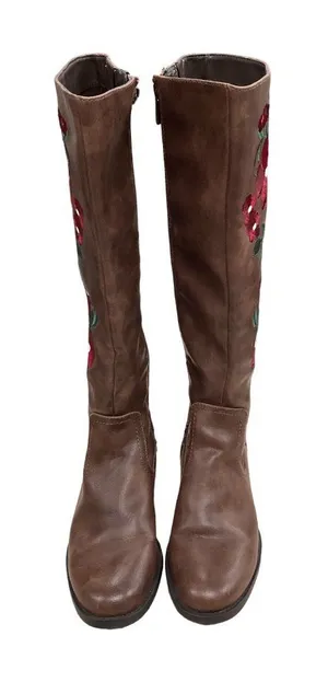 Francesca's High Boots with Floral Design size 7.5 SKU 620 thumbnail 1