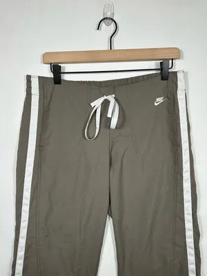 Nike Track Pants Women Medium Gray White Side Stripe Drawstring Athletic‎ thumbnail 4