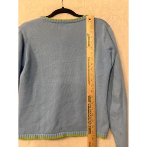 pendleton Vintage Floral Embroidered Cardigan Blue Green Trim Small thumbnail 11