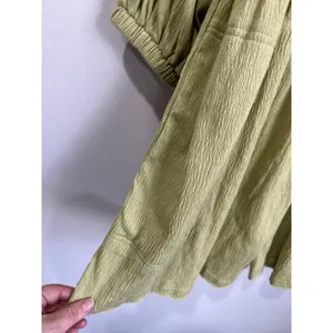 Aemi + Co Olive Green Frill Long‎ Sleeve Romper Relaxed Fit Pockets Size S thumbnail 8