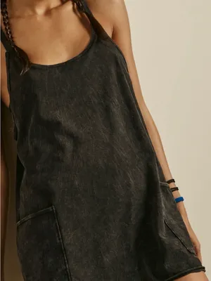 FP Movement Hot Shot Mini Dress — Washed Black (Size XS) thumbnail 2