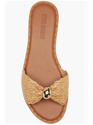 Steve Madden Women's Dipsy Raffia Slide Open Toe Sandals Size 6 thumbnail 5