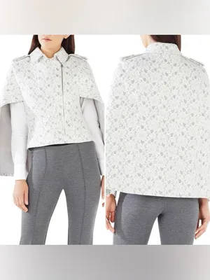 BCBGMAXAZRIA Jameson Floral Lace Cape Jacket Size Small thumbnail 2