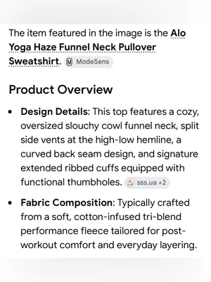 ALO Yoga Haze Funnel Neck Pullover Sweatshirt Size XS thumbnail 14