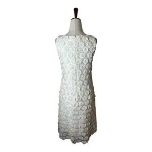 Gio Guerreri Couture Dress Women Small Ivory Crochet Lace Floral‎ A Line Boho thumbnail 2